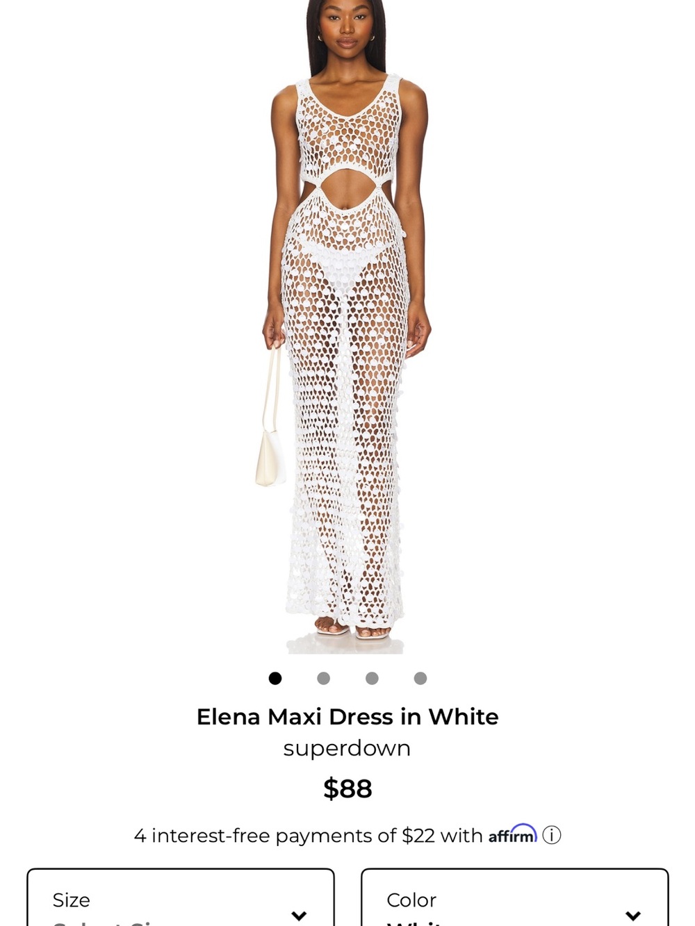 superdown White Crochet Cutout Maxi Dress